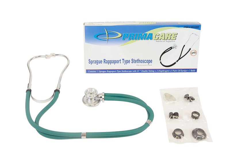PRIMACARE DS-9295-HG سماعة طبية بطراز سبرايج ربابورت 30" للأطباء والممرضين وطلاب الطب، لون أخضر صيدلاني - Image 2