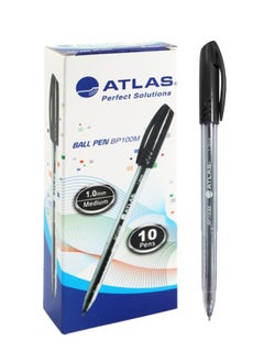 ATLAS 10-Piece Ballpoint Pen 1.0mm Medium Tip Black Ink  - Image 1