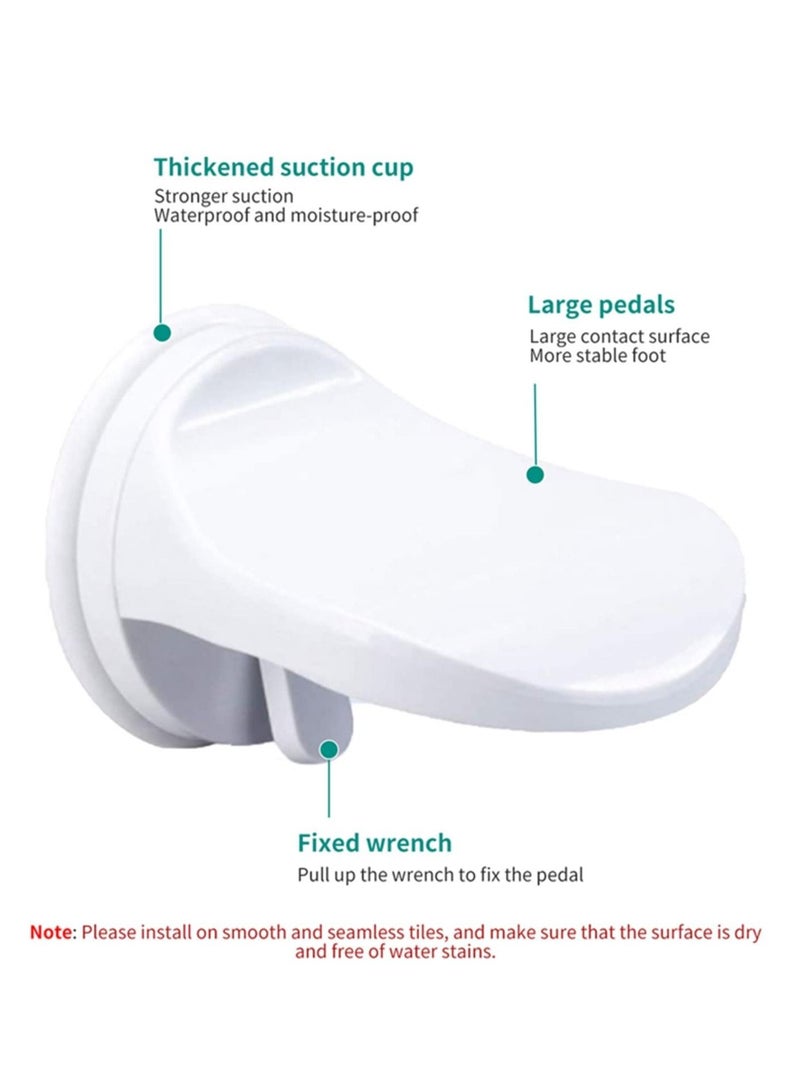 KASTWAVE Shower Foot Rest, Plastic Bathroom Shower Shaving Legs Aid Saving Shower Step Suction Cup Step Suction Mount for Home Hotel Bathroom Toilet Use  - Image 2