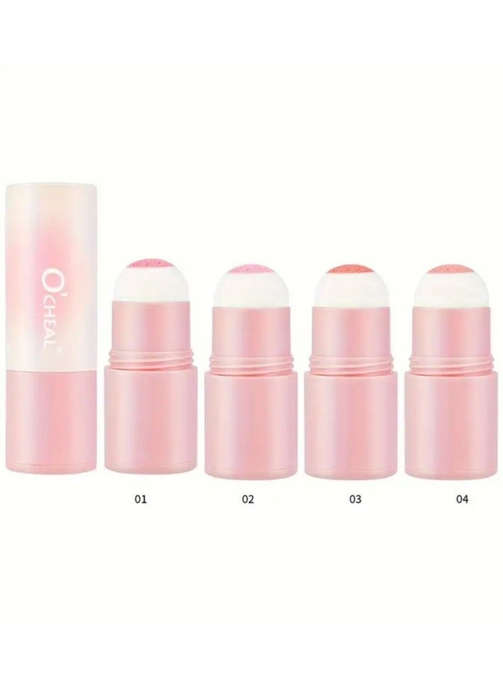 اوكيل عصا أحمر الخدود مقاومة للماء O’chai لون البشرة المتوسطة-النهاية غير اللامعة، تغطية متوسطة ونغمة اللون الوردي، تطبيق رأس الإسفنج المريح (مجموعة 4 ظلال) - Image 5