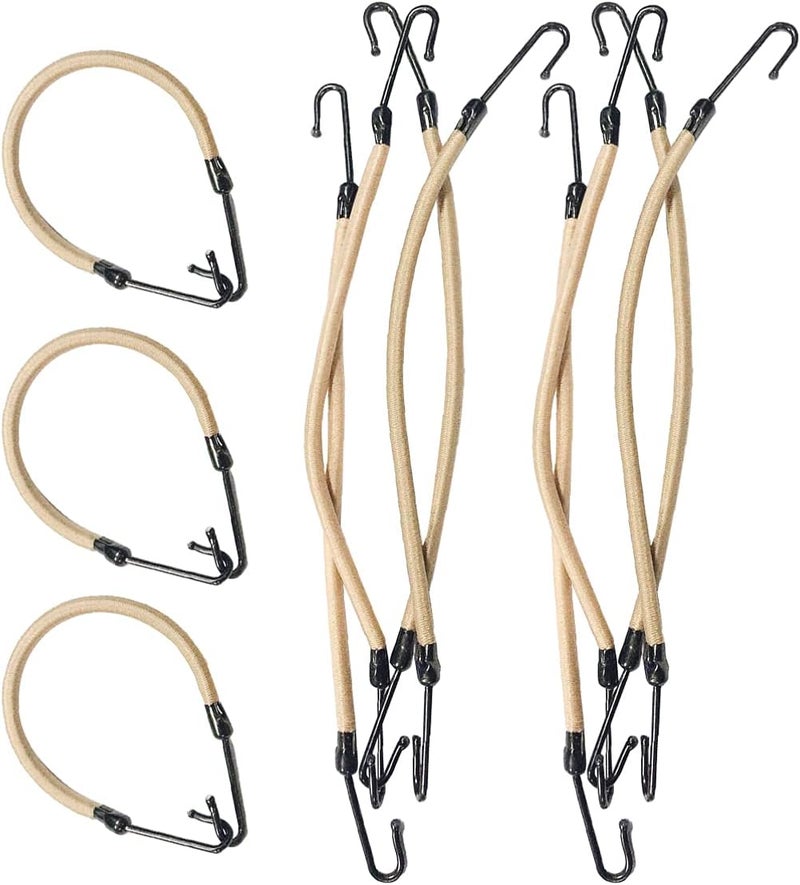 Minkissy Women Ponytail Hooks 20pcs Elastic Rubber Hair Bands Hair Ties Ropes Rubber Bands Hooks Hair Holder Hair Bungee Cords with Hooks for Girls Women Apricot