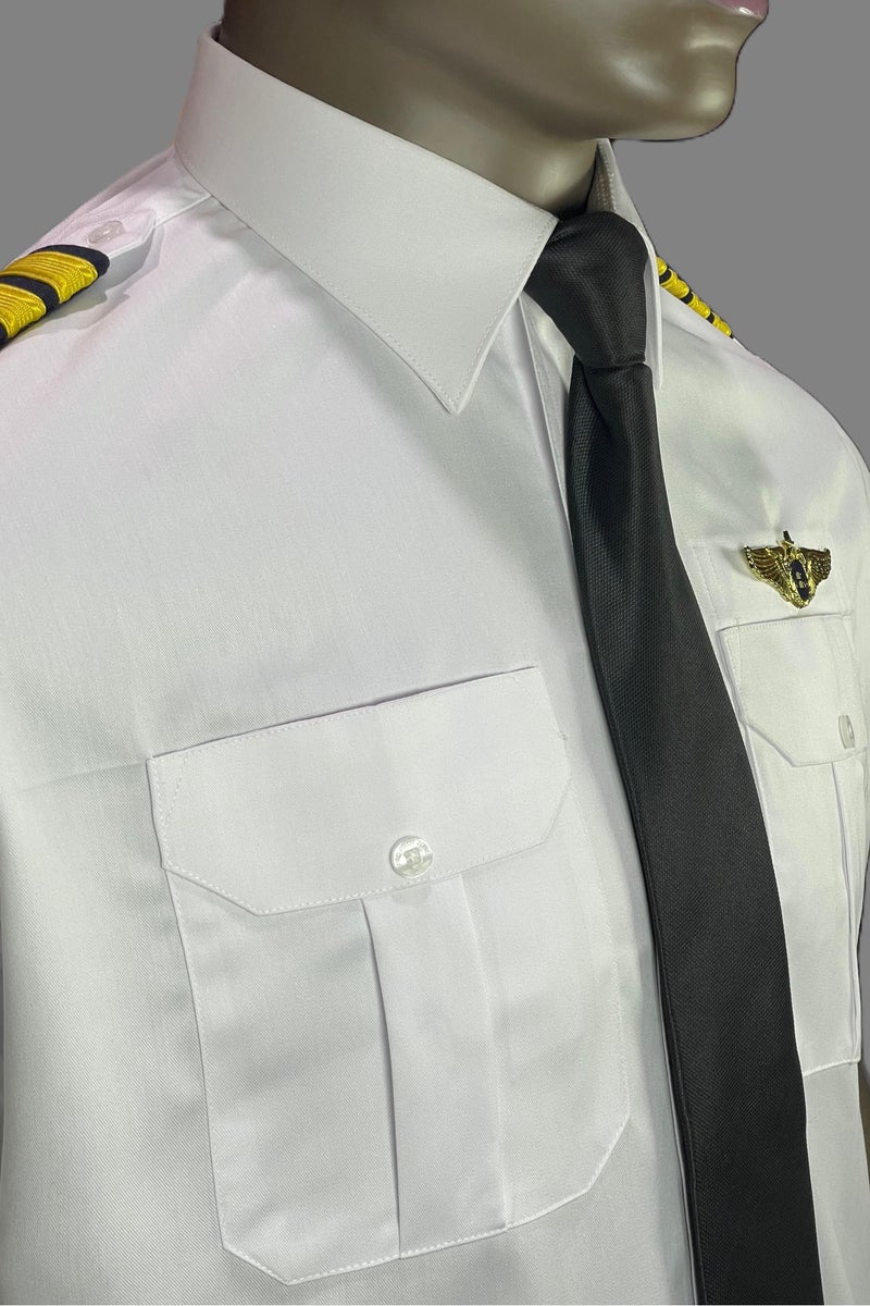 Pro Pilot zone Men’s Short Sleeve Pilot Shirt – American Original – White  - Image 5