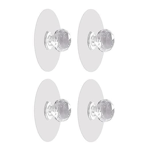 Ranjkri Diamond Crystal Shaped Strong Sticker Sticky Heavy Duty Wall Hooks for Hanging HomeKitchen Bathroom Key Frame Holders Hanging Hook TransparentDaimond Hook 500 - Image 1