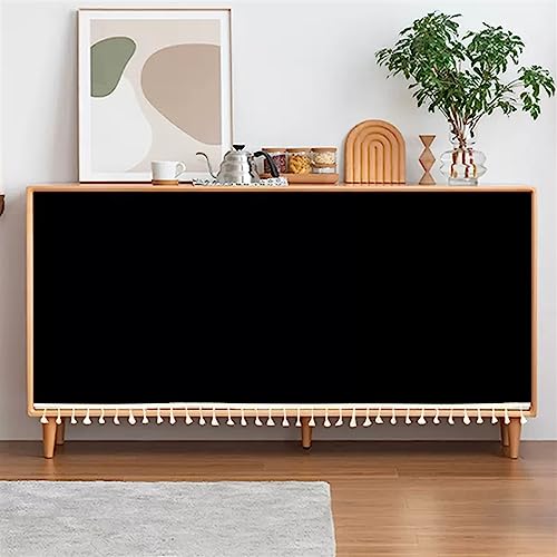 SK Studio Short Curtains for Kitchen, Privacy Closet Curtain Dust-Proof Under Sink Curtains for Small Kitchen Storage Room Black, 43.3" W x 31.5" H - Image 5