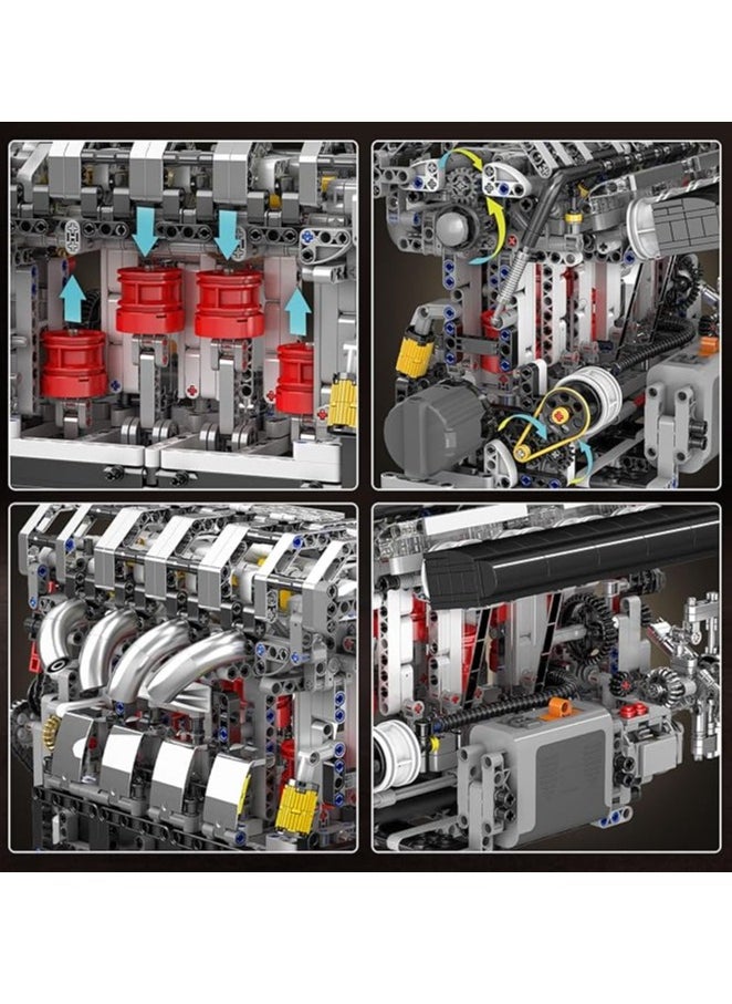 mould king 10087 Educational L4 Gasoline Engine Building Blocks Kit - 1787 Pieces to Build Your Own Mini Engine That Work - DIY STEM Project for Kids, Teens, & Hobby Kit for Adults  - Image 4