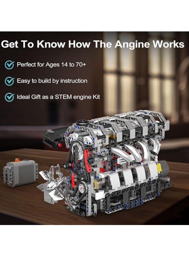 mould king 10087 Educational L4 Gasoline Engine Building Blocks Kit - 1787 Pieces to Build Your Own Mini Engine That Work - DIY STEM Project for Kids, Teens, & Hobby Kit for Adults  - Image 3
