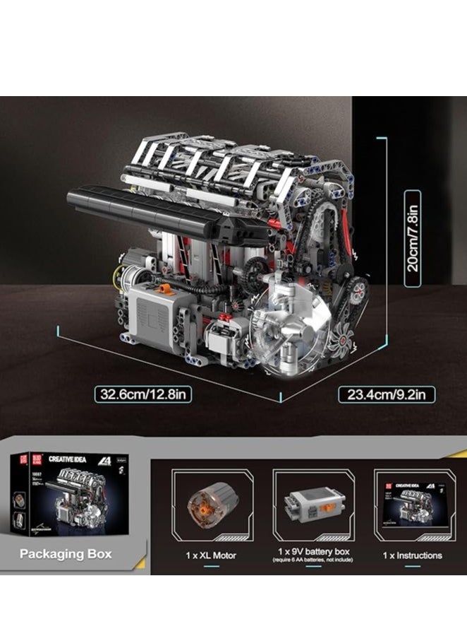 mould king 10087 Educational L4 Gasoline Engine Building Blocks Kit - 1787 Pieces to Build Your Own Mini Engine That Work - DIY STEM Project for Kids, Teens, & Hobby Kit for Adults  - Image 2