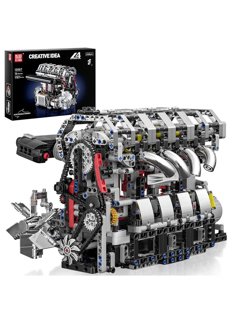 mould king 10087 Educational L4 Gasoline Engine Building Blocks Kit to Build Your Own Mini Engine That Work - DIY STEM Project for Kids, Teens, & Hobby Kit for Adults  - Image 1