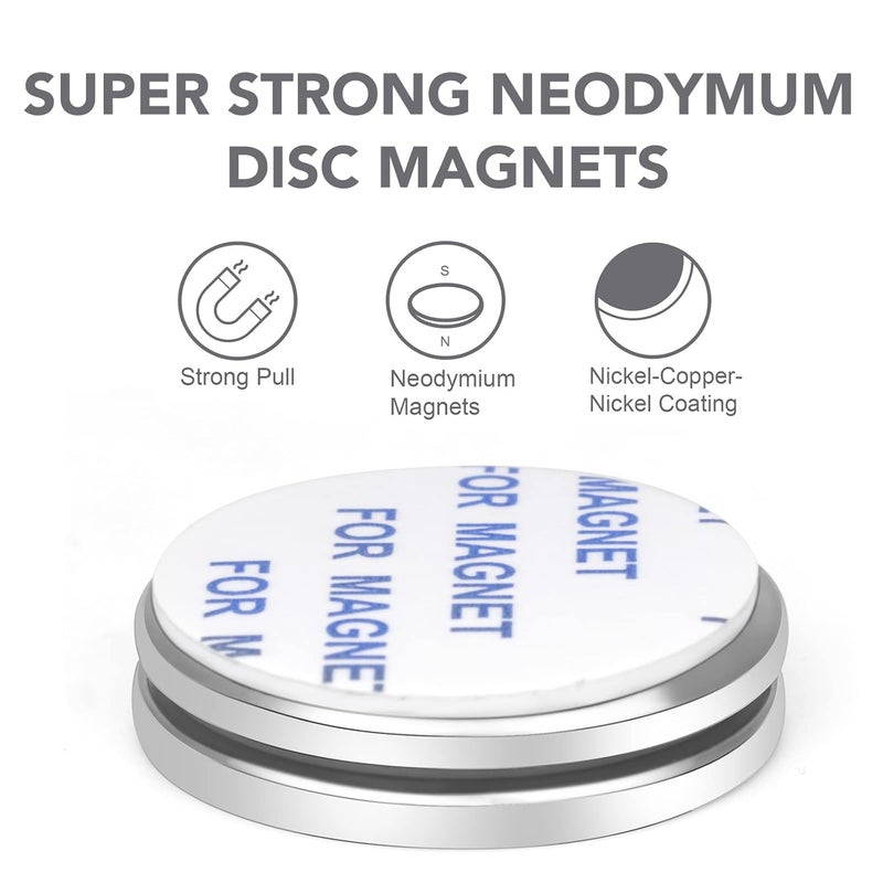 E BAVITE Super Strong Neodymium Disc Magnets with Double Sided Adhesive, Powerful Permanent Rare Earth Magnets, 1.26 inch D x 1/8 inch H 2 Packs, 30X3mm-2P - Image 2