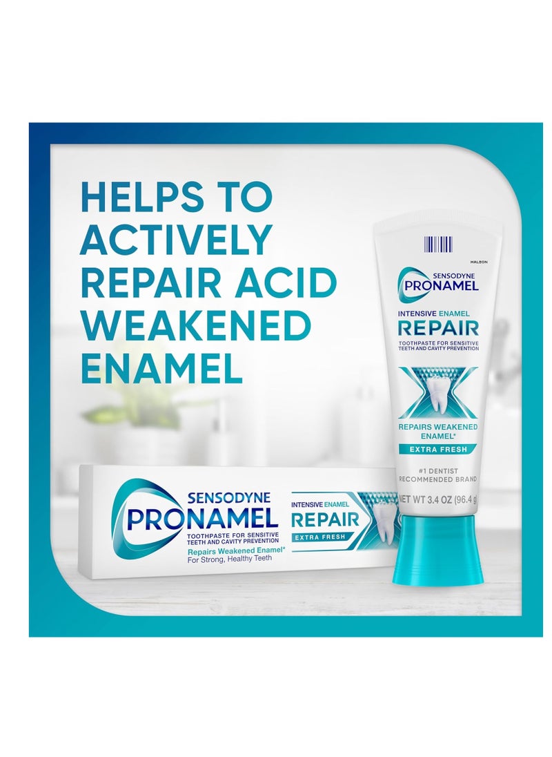Sensodyne Pronamel Intensive Enamel Repair Toothpaste for Sensitive Teeth, to Reharden and Strengthen Enamel, Extra Fresh - 3.4 Ounces