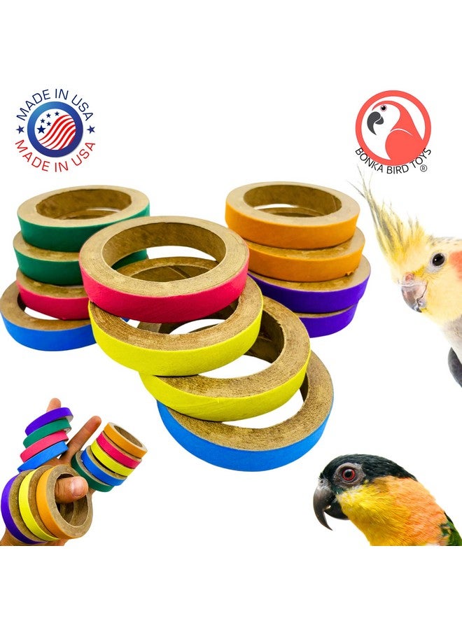 Bonka Bird Toys Bonka Bird Toys 2113 Pk12 Chew Bagels, 12-Pack, 2.75" Diameter, Colorful Compressed Cardboard Rings for Chewing, Foraging, and Cage Enrichment, Safe for Parrots, Parakeets, Cockatiels, and Conures - Image 3