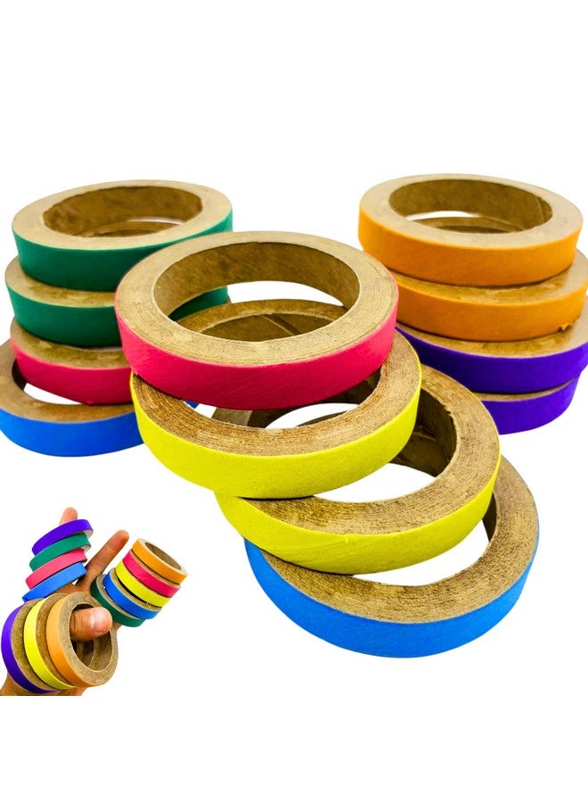 Bonka Bird Toys Bonka Bird Toys 2113 Pk12 Chew Bagels, 12-Pack, 2.75" Diameter, Colorful Compressed Cardboard Rings for Chewing, Foraging, and Cage Enrichment, Safe for Parrots, Parakeets, Cockatiels, and Conures - Image 1