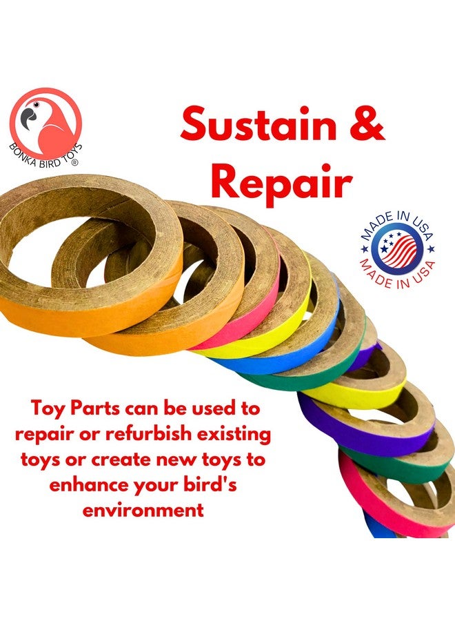 Bonka Bird Toys Bonka Bird Toys 2113 Pk12 Chew Bagels, 12-Pack, 2.75" Diameter, Colorful Compressed Cardboard Rings for Chewing, Foraging, and Cage Enrichment, Safe for Parrots, Parakeets, Cockatiels, and Conures - Image 5