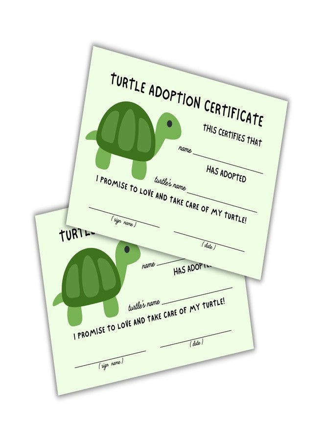 Lashicorn Turtle Adoption Certificate | 30pk 4x6” Tortoise Animal Exotic Adopt a Pet Farm How to Care for A Pet Store Child Birthday Party Certification - Image 1