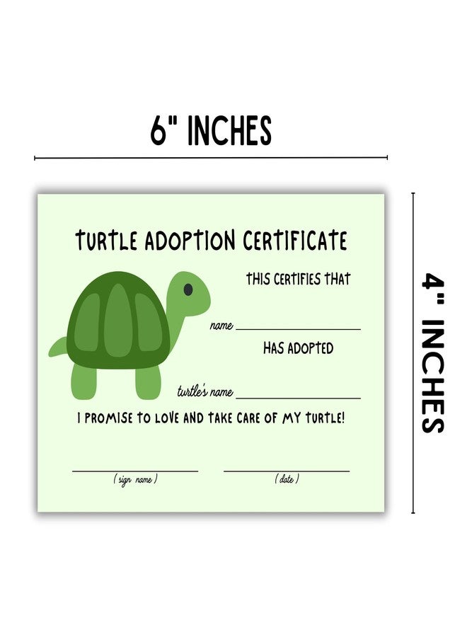 Lashicorn Turtle Adoption Certificate | 30pk 4x6” Tortoise Animal Exotic Adopt a Pet Farm How to Care for A Pet Store Child Birthday Party Certification - Image 3