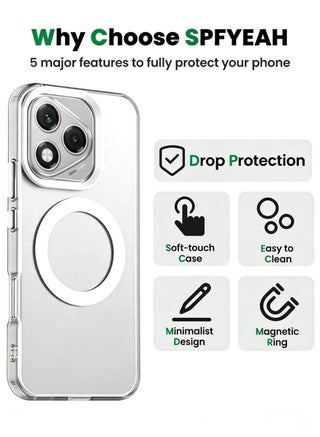 [2-in-1] Honor 400 Lite Cover with HD Tempered Glass Screen Protector, [Anti-Drop Shockproof][Anti-Slip][No Yellowing][Skin Friendly] Slim Hard Frosted Case for Honor 400 Lite 5G 6.7 inch, White - view 3