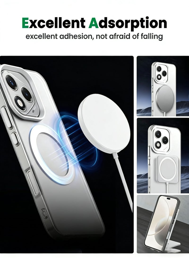 مستقبل نوفا [2 في 1] غطاء Honor 400 Lite مع واقي شاشة زجاجي مقوى عالي الدقة، [مضاد للسقوط ومقاوم للصدمات] [مضاد للانزلاق] [لا يسبب الاصفرار] [لطيف على البشرة] غطاء نحيف صلب غير لامع لهاتف Honor 400 Lite 5G مقاس 6.7 بوصة، أبيض - Image 5