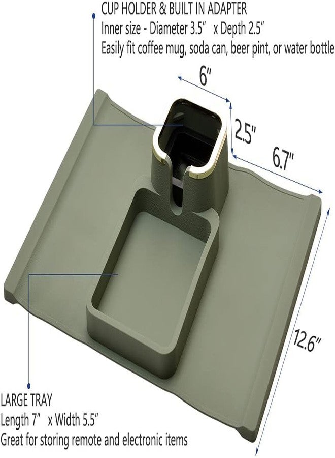 KEYOZA Sofa Armrest Tray, Silicon Cup Holder Tray, Anti-Spill and Anti-Slip, Flexible & Foldable, Dining Rectangular Table Mat, Suitable For Food, Drinks, Snacks, Cup (Green) - Image 3