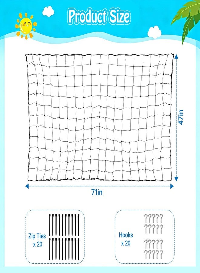RAWILL 71" x 47" Extra Large Pool Float Storage Net- Hanging Mesh Organizer for Inflatable Toys, Balls & Rafts - Includes Screws & Zip Ties for Secure Installation - Image 2