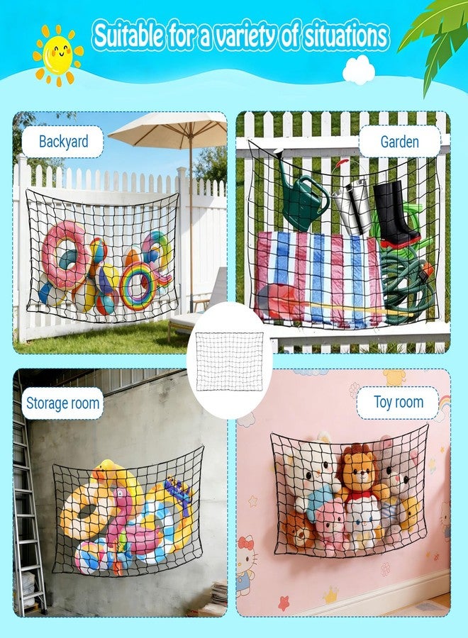 RAWILL 71" x 47" Extra Large Pool Float Storage Net- Hanging Mesh Organizer for Inflatable Toys, Balls & Rafts - Includes Screws & Zip Ties for Secure Installation - Image 5