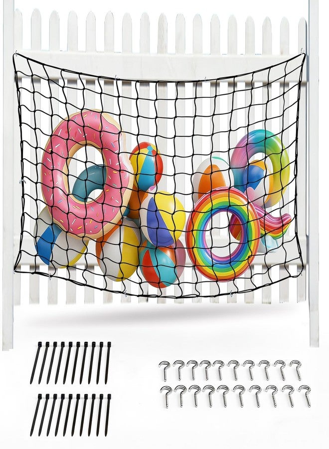 RAWILL 71" x 47" Extra Large Pool Float Storage Net- Hanging Mesh Organizer for Inflatable Toys, Balls & Rafts - Includes Screws & Zip Ties for Secure Installation - Image 1
