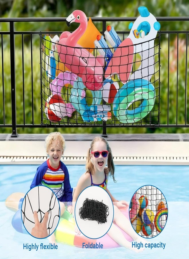 RAWILL 71" x 47" Extra Large Pool Float Storage Net- Hanging Mesh Organizer for Inflatable Toys, Balls & Rafts - Includes Screws & Zip Ties for Secure Installation - Image 4