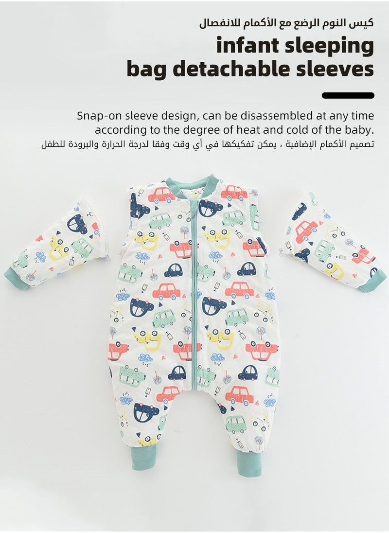 MIXDE Baby Sleep Sack, Soft Baby Sleeping Bag, Swaddling Blanket, Swaddle Wrap, Pure Cotton Wearable Blankets with Removable Sleeves and Legs, Easy Zip Access Nappy Change, for Newborn Babies 1-3 Years  - Image 3