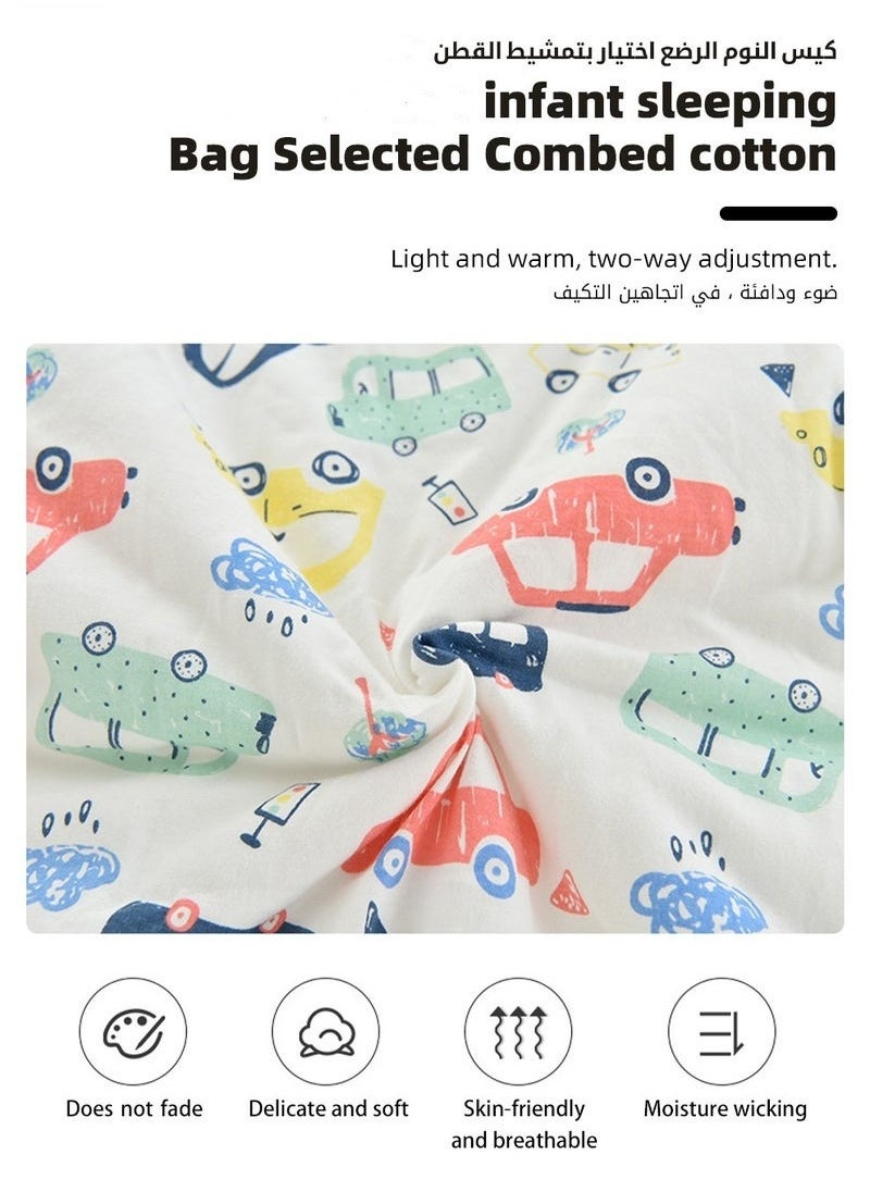 MIXDE Baby Sleep Sack, Soft Baby Sleeping Bag, Swaddling Blanket, Swaddle Wrap, Pure Cotton Wearable Blankets with Removable Sleeves and Legs, Easy Zip Access Nappy Change, for Newborn Babies 1-3 Years  - Image 5