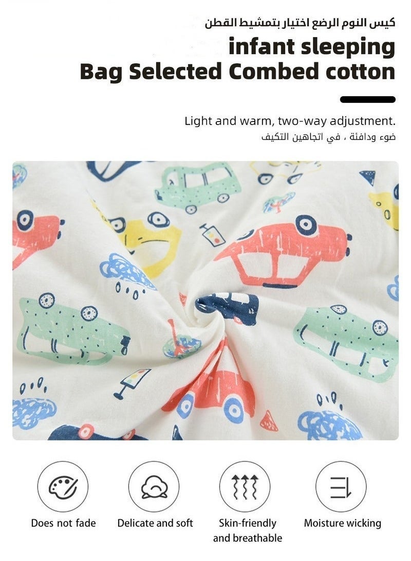 MIXDE Baby Sleep Sack, Soft Baby Sleeping Bag, Swaddling Blanket, Swaddle Wrap, Pure Cotton Wearable Blankets with Removable Sleeves and Legs, Easy Zip Access Nappy Change, for Newborn Babies 1-3 Years - Image 5