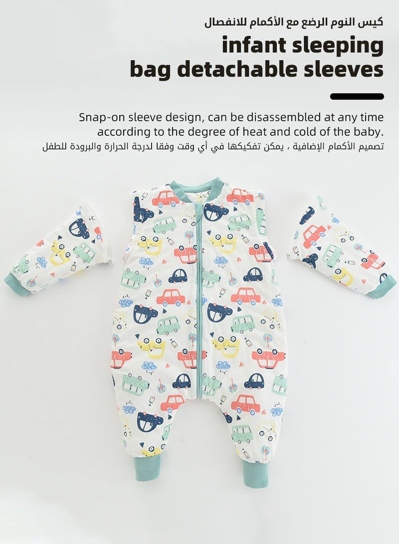 MIXDE Baby Sleep Sack, Soft Baby Sleeping Bag, Swaddling Blanket, Swaddle Wrap, Pure Cotton Wearable Blankets with Removable Sleeves and Legs, Easy Zip Access Nappy Change, for Newborn Babies 1-3 Years - Image 3