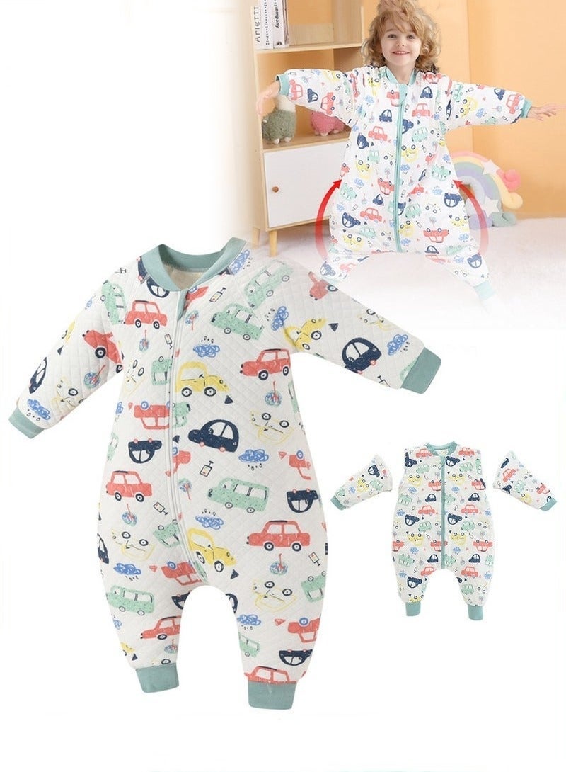 MIXDE Baby Sleep Sack, Soft Baby Sleeping Bag, Swaddling Blanket, Swaddle Wrap, Pure Cotton Wearable Blankets with Removable Sleeves and Legs, Easy Zip Access Nappy Change, for Newborn Babies 1-3 Years - Image 1