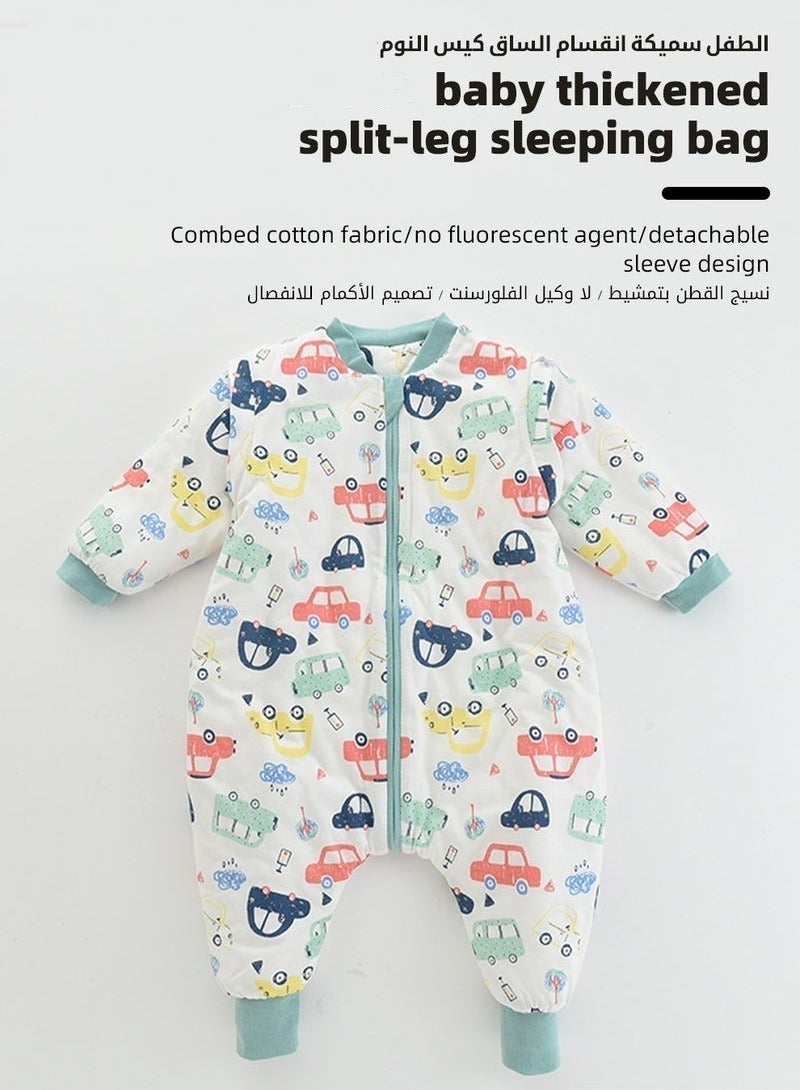 MIXDE Baby Sleep Sack, Soft Baby Sleeping Bag, Swaddling Blanket, Swaddle Wrap, Pure Cotton Wearable Blankets with Removable Sleeves and Legs, Easy Zip Access Nappy Change, for Newborn Babies 1-3 Years - Image 2