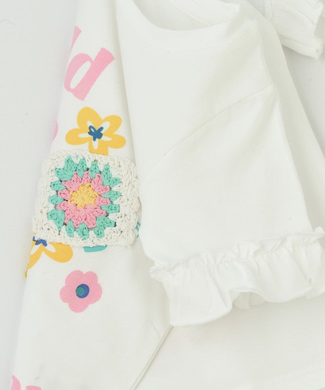 Jelliene WHITE T-SHIRT WITH PRINT & EMBRIODRY - Image 4