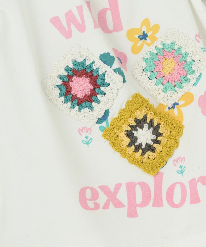 Jelliene WHITE T-SHIRT WITH PRINT & EMBRIODRY - Image 3