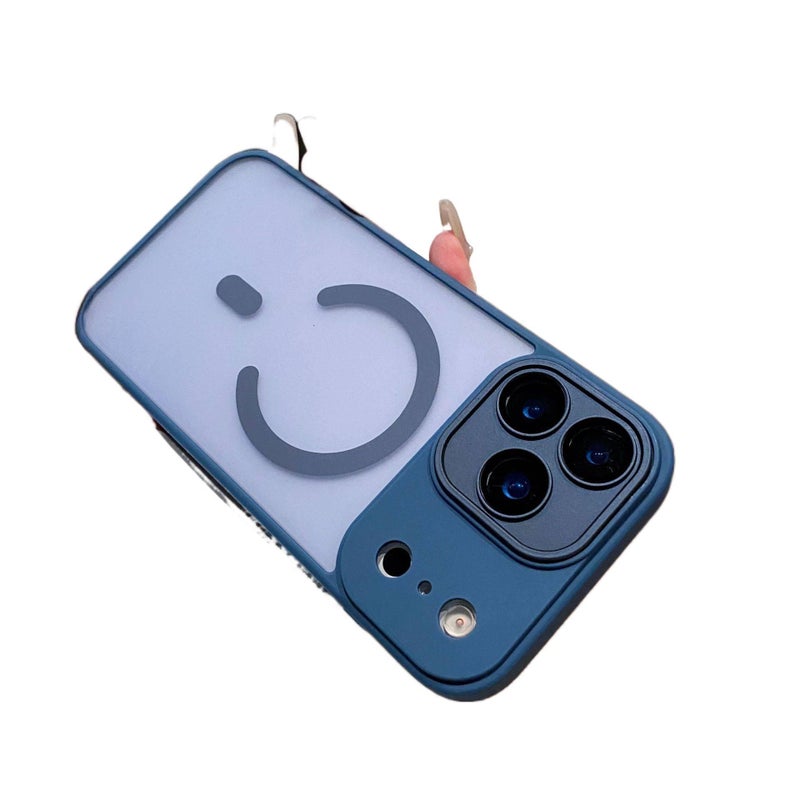 LS غطاء MagSafe بPC لـ iPhone 12 مع مغناطيس قوي وتغطية كاملة مع ملمس ناعم مع مطفي باللون أزرق داكن مغناطيسي باللون الأزرق - Image 1