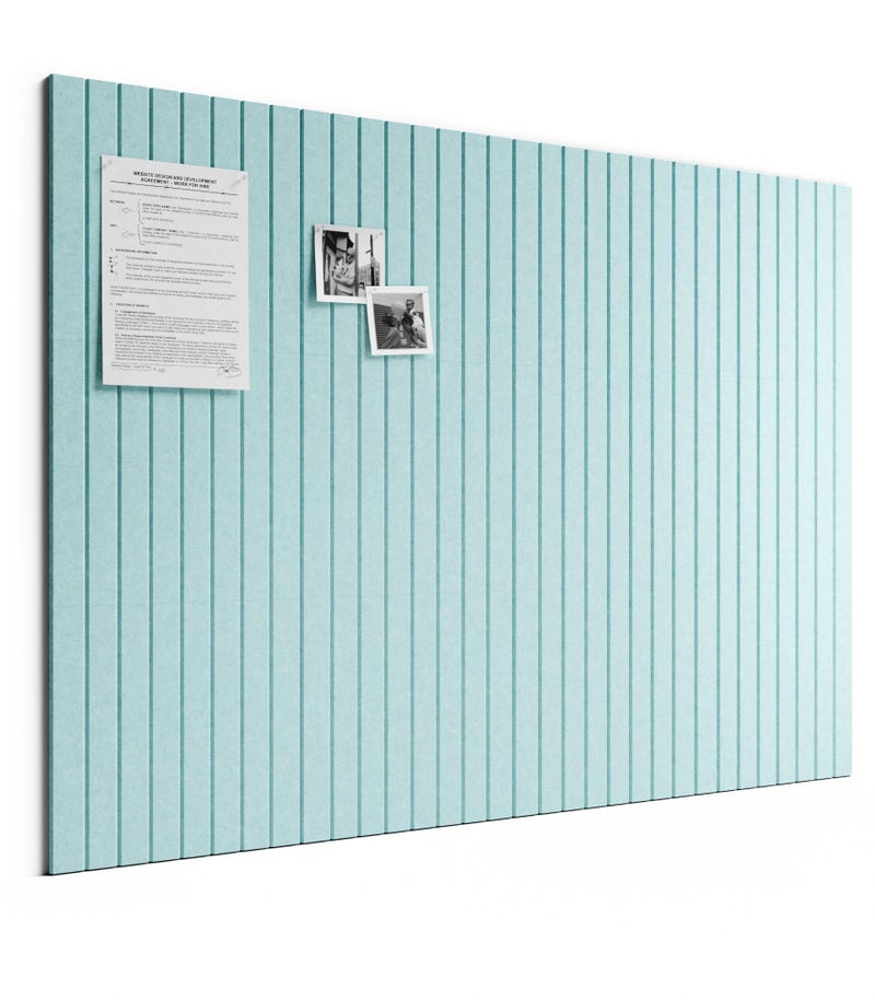 Bumusty Large Cork Board Alternative-48 x 36" Felt Bulletin Board Tiles, with 30 Pushpins, 70 Adhesive Tabs, Fine-Stripe 12-Pack, Cork Boards for Office Push Pin Board Felt Board-Aqua Blue - Image 1