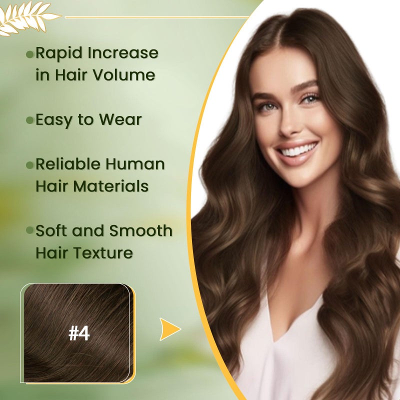 RUNATURE Real Hair Extensions Clip Ins, Brown Clip in Hair Extensions Real Human Hair, 18 Inch 120g 7pcs Full Head Thick Remy Hair, Add Hair Volume #4 Chocolate Brown - Image 2