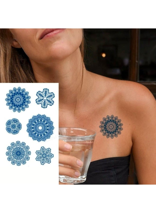 Generic 2 Week Tattoo Semi Permanent Tattoos Mandala Design Sticker, Large Sheet Lasting 2 Weeks Tattoo for Women Girls and Men Realistic Temporary Tattoo Stickers - Image 3