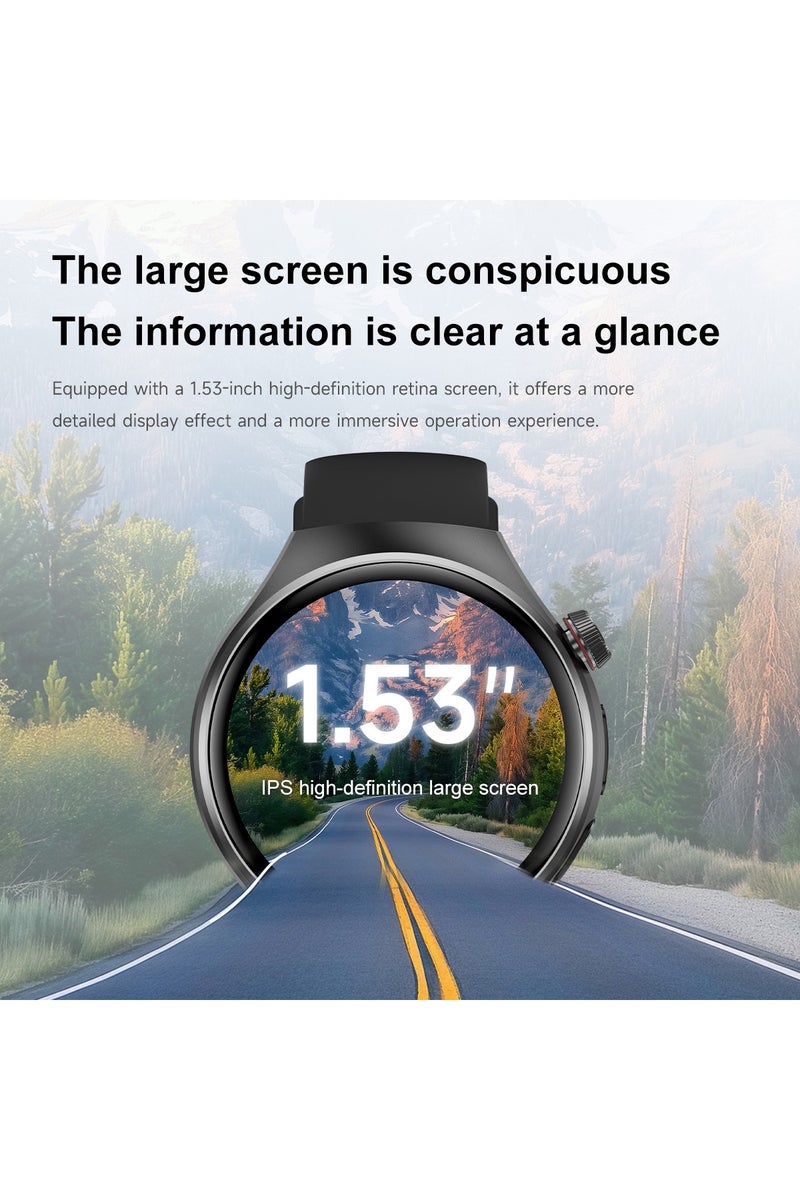 رولستيمي ساعة ذكية بلوتوث للرجال ، الرد / إجراء المكالمات ، 1.53 بوصة إيبس عالية الوضوح ملء الشاشة شاشة تعمل باللمس ، دي الطلب للاختيار من بينها ، مع مراقبة النوم ، وضع الرياضة ، ساعة ذكية يمكن ارتداؤها - Image 5