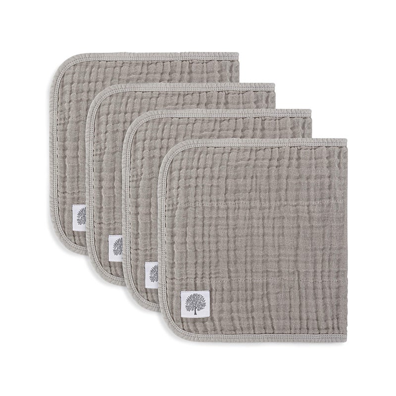 Parker Baby Co. Parker Baby Muslin Burp Cloths  100 Cotton Burping Clothes Newborn Essential  MustHave Baby Registry Modern and Trendy Colors  20x11 Unisex Large Baby Burp Cloths 4Pack Gray Set 