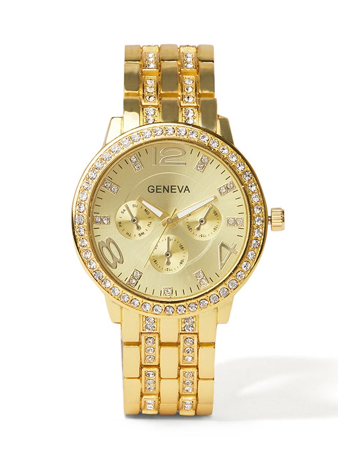 Geneva Women's Water Resistant Stainless Steel Analog Watch AWNTG-01-W0011 - 37 mm - Gold - Image 1