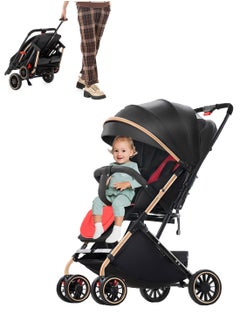 Baby Stroller, Travel System Pram, Lightweight Stroller, Reversible Handle,Travel Stroller with Adjustabel Footrest and Backrest, Can Sit and Lie