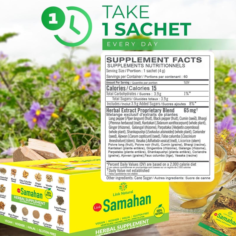 SAMAHAN Ayurvedic Herbal Tea Packets - Sri Lankan Ceylon Blend with 14 Natural Herbs Including Ginger, Black Pepper & More, Herbal Tea Bags for Wellness, Relaxation & Daily Comfort - 100 Count - Image 2