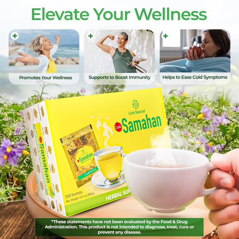 SAMAHAN Ayurvedic Herbal Tea Packets - Sri Lankan Ceylon Blend with 14 Natural Herbs Including Ginger, Black Pepper & More, Herbal Tea Bags for Wellness, Relaxation & Daily Comfort - 100 Count - Image 3