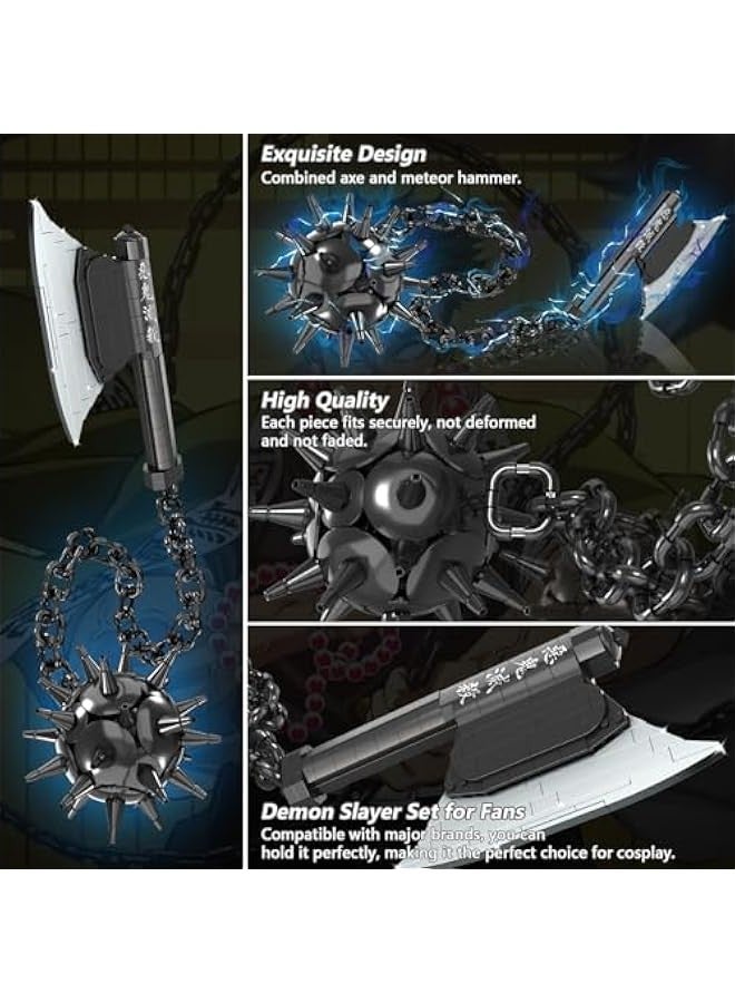 Demon Slayer Building Set, 43in Axe and Meteor Hammer Block Kit, Creative Gyomei Himejima Weapon Building Blocks Set Gifts Toys for Adults Kids 8+ (779 PCS) - Image 2