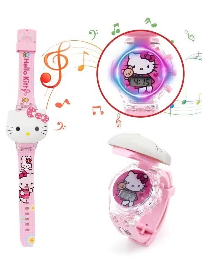 Hello Kitty Cartoon Children's Watch, Children's Watch Toy with Light Effect, Kids Electronic for Girls Ages - Image 3
