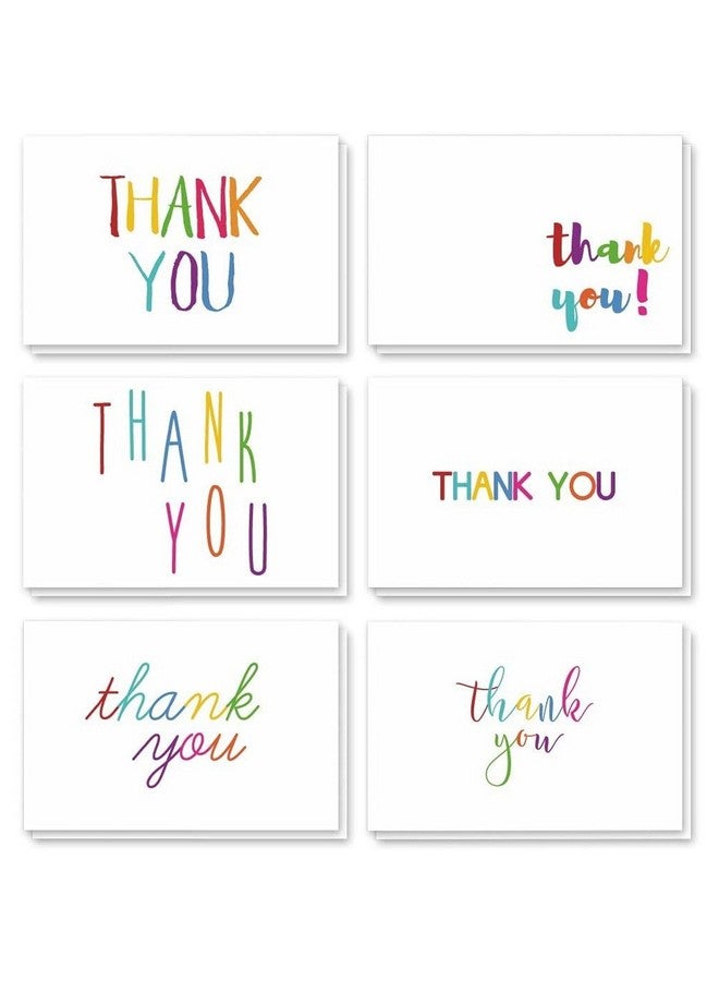 Juvale 48 Pack 4X6-Inch Bulk Thank You Cards With Envelopes - Appreciation Gift Note For Teachers And Kids (6 Assorted Designs) - Image 1