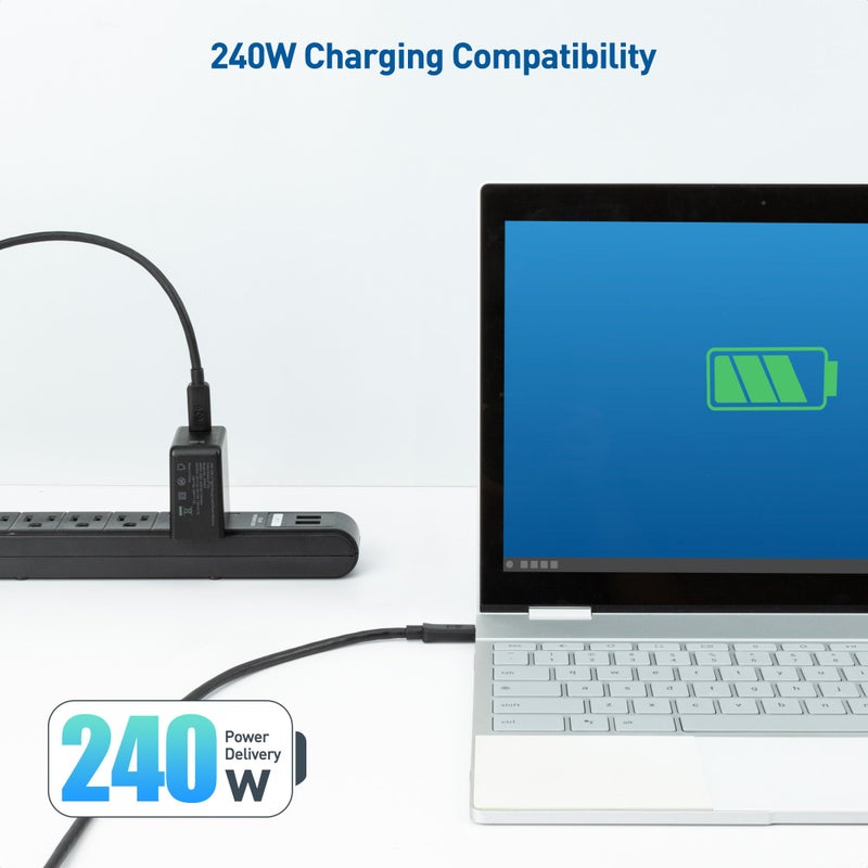 Cable Matters Cable Matters 20Gbps USB C to USB C Monitor Cable 6 ft / 1.8m, Supports Up to [8K@30Hz / 4K@120Hz Video, 240W Charging, 20Gbps Data Transfer], USB C Video Cable/USB C Display Cable with USB 3.2 Gen 2 - Image 3