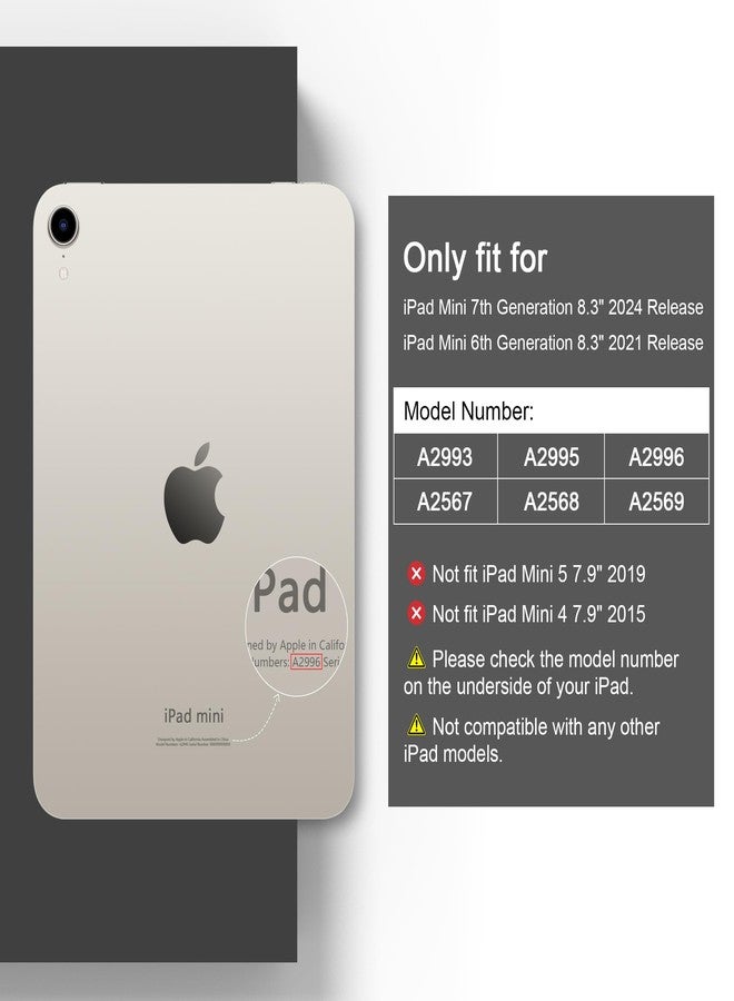 DONGKE غطاء DONGKE الذكي لجهاز iPad mini 7 (A17 Pro) 2024 و iPad mini 6 2021 مقاس 8.3 بوصة، نحيف وقابل للطي، مصنوع من البولي كربونات الصلب الشفاف، مع غطاء خلفي ذكي لجهاز iPad mini من الجيل السابع/السادس [تشغيل/إيقاف تلقائي] - تصميم نباتي وتوتي - Image 2