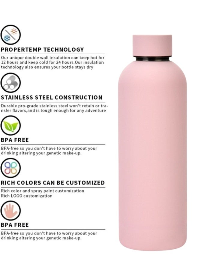 Thermal Water Bottle 500ml - Thermal Bottle, Stainless Steel, BPA Free, Insulating, Hot and Cold, Leak Proof, Ideal for Car, Office, Workout, Bike, Hiking, Sports, Gift. (Pink) - Image 3